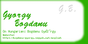 gyorgy bogdanu business card